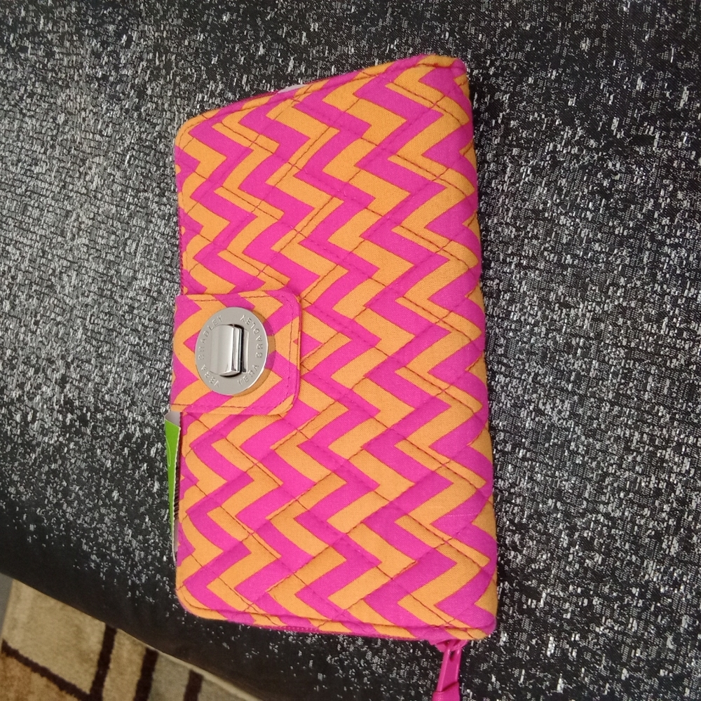 Vera Bradley Quilted Zig Zag turnlock wallet.